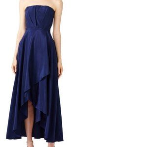 Hunter Bell Navy Silk Bailey Gown Size 4